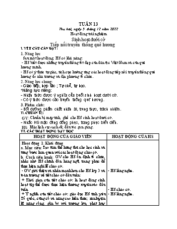 Kế hoạch bài dạy các môn Lớp 3 - Tuần 13 - Năm học 2022-2023 - Tống Trần Thăng