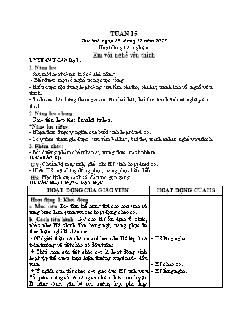 Kế hoạch bài dạy các môn Lớp 3 - Tuần 15 - Năm học 2022-2023 - Tống Trần Thăng