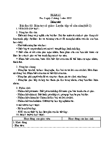 Kế hoạch bài dạy các môn Lớp 3 - Tuần 17 - Năm học 2022-2023 - Tống Trần Thăng