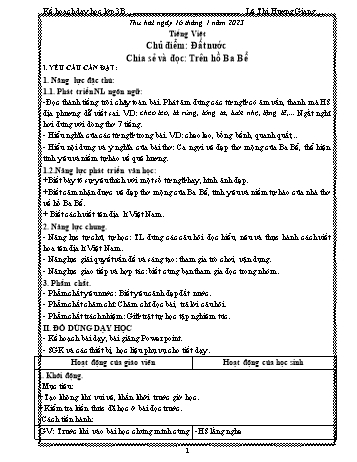 Kế hoạch bài dạy các môn Lớp 3 - Tuần 19 - Năm học 2022-2023 - Lê Thị Hương Giang