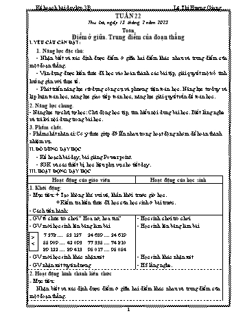 Kế hoạch bài dạy các môn Lớp 3 - Tuần 22 - Năm học 2022-2023 - Lê Thị Hương Giang