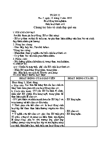Kế hoạch bài dạy các môn Lớp 3 - Tuần 22 - Năm học 2022-2023 - Tống Trần Thăng