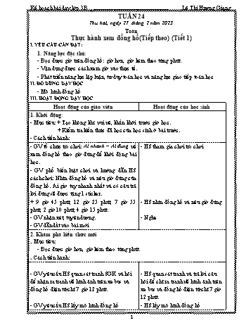 Kế hoạch bài dạy các môn Lớp 3 - Tuần 24 - Năm học 2022-2023 - Lê Thị Hương Giang