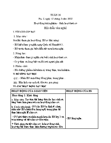 Kế hoạch bài dạy các môn Lớp 3 - Tuần 26 - Năm học 2022-2023 - Tống Trần Thăng