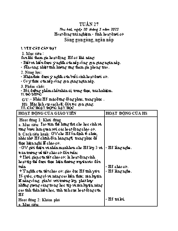 Kế hoạch bài dạy các môn Lớp 3 - Tuần 27 - Năm học 2022-2023 - Tống Trần Thăng