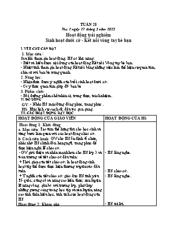Kế hoạch bài dạy các môn Lớp 3 - Tuần 28 - Năm học 2022-2023 - Tống Trần Thăng