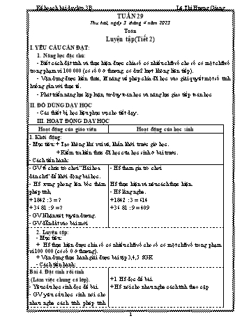 Kế hoạch bài dạy các môn Lớp 3 - Tuần 29 - Năm học 2022-2023 - Lê Thị Hương Giang