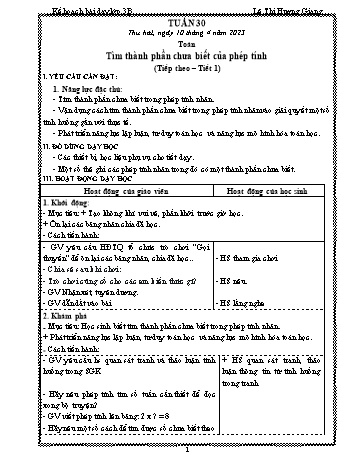 Kế hoạch bài dạy các môn Lớp 3 - Tuần 30 - Năm học 2022-2023 - Lê Thị Hương Giang