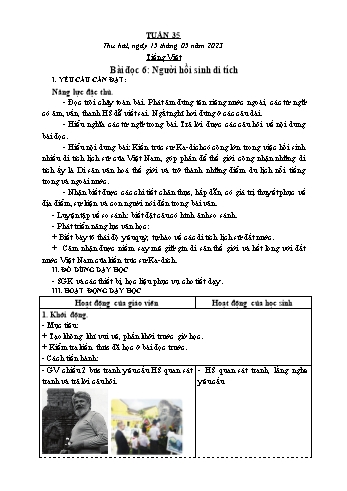 Kế hoạch bài dạy các môn Lớp 3 - Tuần 35 - Năm học 2022-2023 - Lê Thị Hương Giang