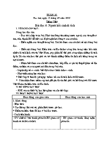 Kế hoạch bài dạy các môn Lớp 3 - Tuần 35 - Năm học 2022-2023 - Tống Trần Thăng