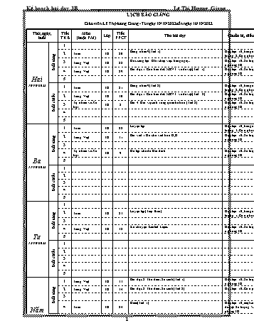 Kế hoạch bài dạy các môn Lớp 3 - Tuần 5 - Năm học 2022-2023 - Lê Thị Hương Giang