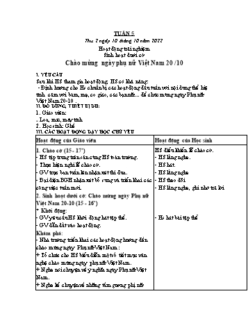 Kế hoạch bài dạy các môn Lớp 3 - Tuần 5 - Năm học 2022-2023 - Tống Trần Thăng