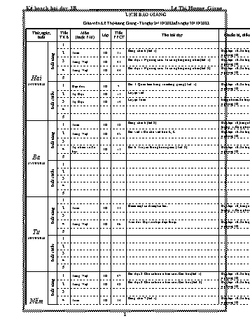 Kế hoạch bài dạy các môn Lớp 3 - Tuần 7 - Năm học 2022-2023 - Lê Thị Hương Giang