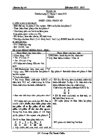 Kế hoạch bài dạy các môn Lớp 4 - Tuần 26 - Năm học 2022-2023 - Trương Thị Thanh Thiện