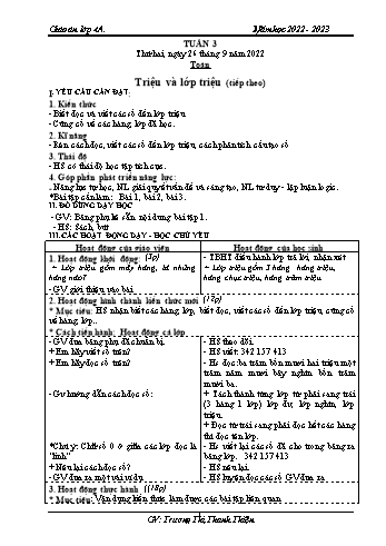 Kế hoạch bài dạy các môn Lớp 4 - Tuần 3 - Năm học 2022-2023 - Trương Thị Thanh Thiện
