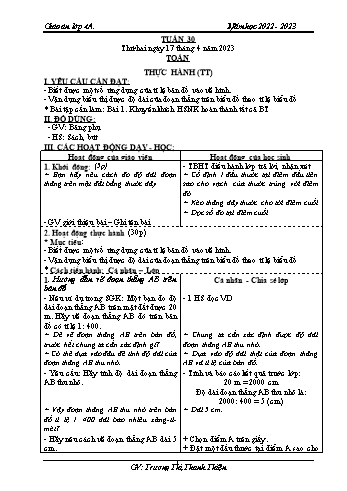 Kế hoạch bài dạy các môn Lớp 4 - Tuần 31 - Năm học 2022-2023 - Trương Thị Thanh Thiện