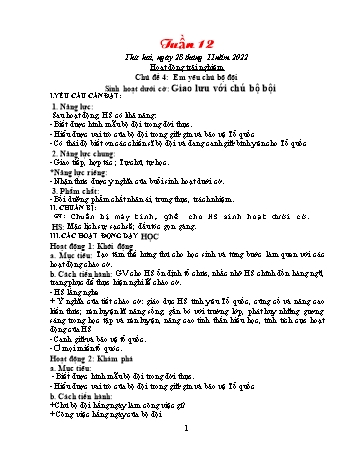 Kế hoạch bài dạy Khối 1 - Tuần 13 - Năm học 2022-2023 - Trần Thị Minh Huế