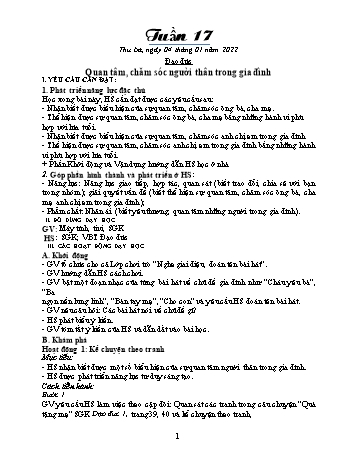 Kế hoạch bài dạy Khối 1 - Tuần 17 - Năm học 2021-2022 - Trần Thị Minh Huế