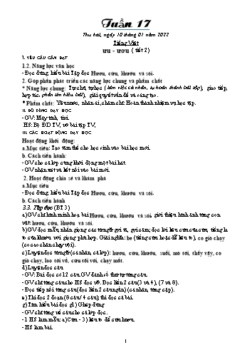 Kế hoạch bài dạy Khối 1 - Tuần 18 - Năm học 2021-2022 - Trần Thị Minh Huế