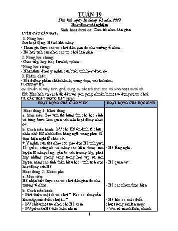 Kế hoạch bài dạy Khối 1 - Tuần 19 - Năm học 2022-2023 - Trần Thị Minh Huế