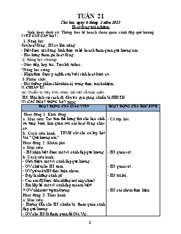 Kế hoạch bài dạy Khối 1 - Tuần 21 - Năm học 2022-2023 - Trần Thị Minh Huế