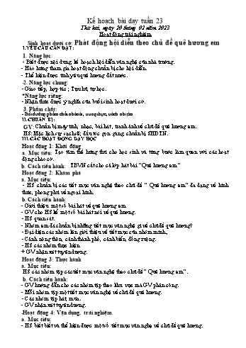 Kế hoạch bài dạy Khối 1 - Tuần 23 - Năm học 2022-2023 - Trần Thị Minh Huế