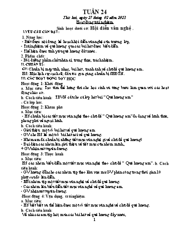Kế hoạch bài dạy Khối 1 - Tuần 24 - Năm học 2022-2023 - Trần Thị Minh Huế