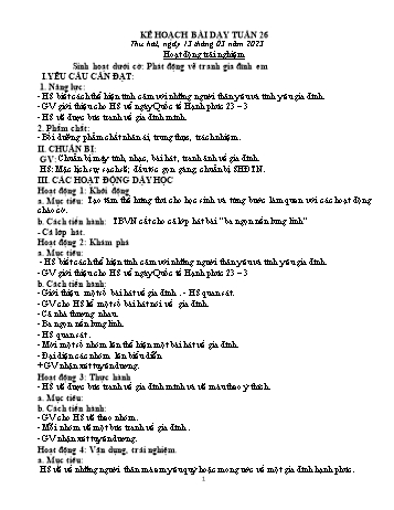 Kế hoạch bài dạy Khối 1 - Tuần 26 - Năm học 2022-2023 - Trần Thị Minh Huế