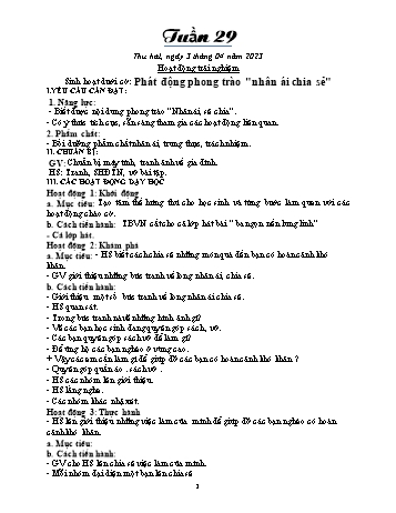 Kế hoạch bài dạy Khối 1 - Tuần 29 - Năm học 2022-2023 - Trần Thị Minh Huế