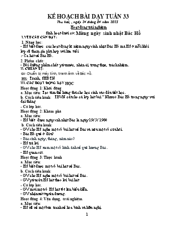 Kế hoạch bài dạy Khối 1 - Tuần 32 - Năm học 2022-2023 - Trần Thị Minh Huế