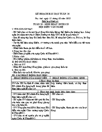 Kế hoạch bài dạy Khối 2 - Tuần 26 - Năm học 2022-2023 - Cao Thị Huệ