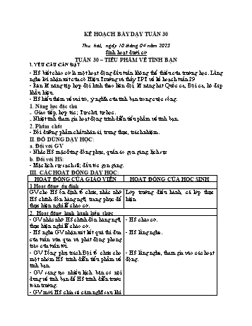 Kế hoạch bài dạy Khối 2 - Tuần 30 - Năm học 2022-2023 - Cao Thị Huệ