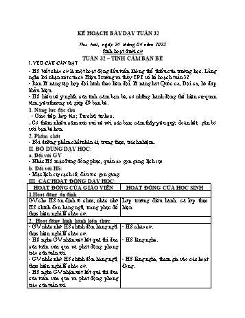 Kế hoạch bài dạy Khối 2 - Tuần 32 - Năm học 2022-2023 - Cao Thị Huệ