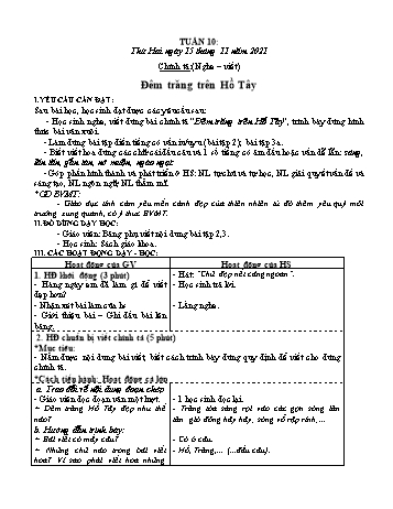 Kế hoạch bài dạy Khối 3 - Tuần 10 - Năm học 2021-2022 - Tống Trần Thăng