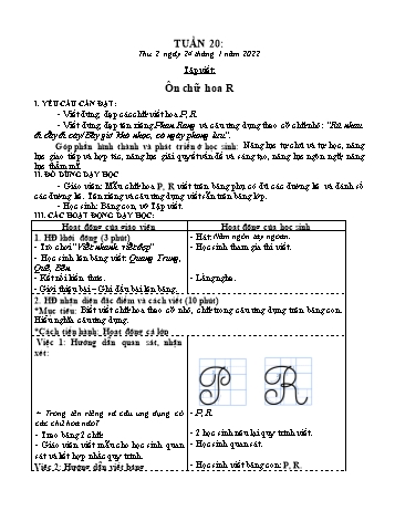 Kế hoạch bài dạy Khối 3 - Tuần 20 - Năm học 2021-2022 - Tống Trần Thăng