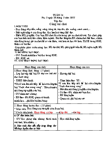 Kế hoạch bài dạy Khối 3 - Tuần 24 - Năm học 2021-2022 - Tống Trần Thăng