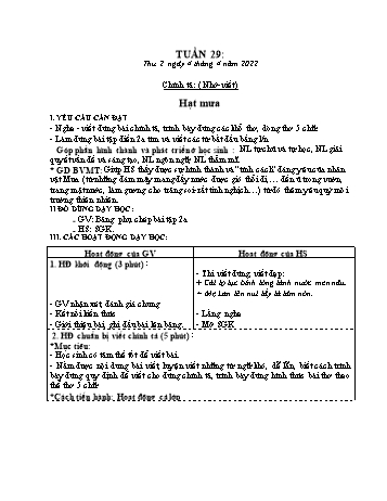 Kế hoạch bài dạy Khối 3 - Tuần 29 - Năm học 2021-2022 - Tống Trần Thăng
