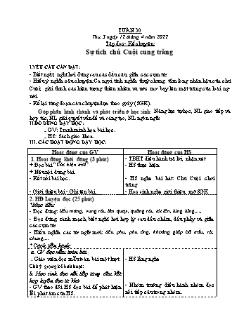 Kế hoạch bài dạy Khối 3 - Tuần 30 - Năm học 2021-2022 - Tống Trần Thăng