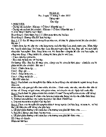 Kế hoạch bài dạy Khối 3 - Tuần 35 - Năm học 2021-2022 - Tống Trần Thăng