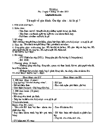 Kế hoạch bài dạy Khối 3 - Tuần 4 - Năm học 2021-2022 - Tống Trần Thăng
