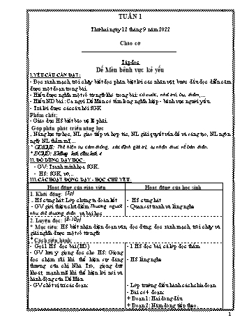 Kế hoạch bài dạy Khối 4 - Tuần 1 - Năm học 2022-2023 - Nguyễn Thị Lệ Hằng