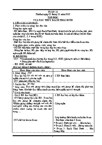 Kế hoạch bài dạy Khối 4 - Tuần 11 - Năm học 2022-2023 - Nguyễn Thị Lệ Hằng