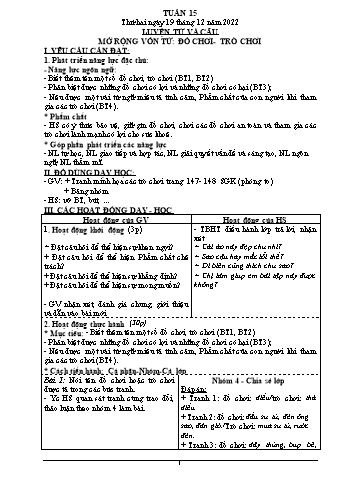 Kế hoạch bài dạy Khối 4 - Tuần 15 - Năm học 2022-2023 - Nguyễn Thị Lệ Hằng