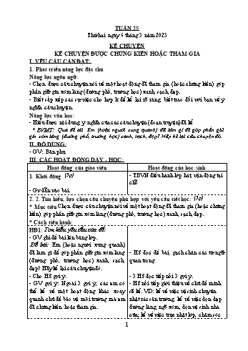 Kế hoạch bài dạy Khối 4 - Tuần 25 - Năm học 2022-2023 - Nguyễn Thị Lệ Hằng