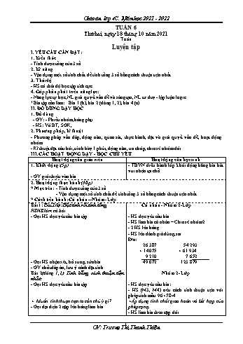 Kế hoạch bài dạy Khối 4 - Tuần 6 - Năm học 2021-2022 - Trương Thị Thanh Thiện