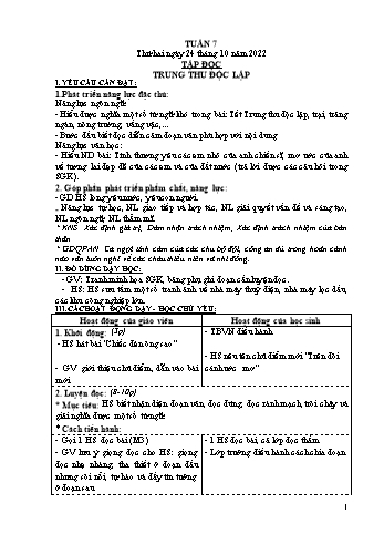 Kế hoạch bài dạy Khối 4 - Tuần 7 - Năm học 2022-2023 - Nguyễn Thị Lệ Hằng