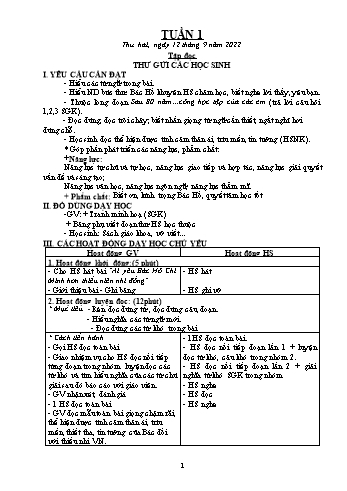 Kế hoạch bài dạy Khối 5 - Tuần 1 - Năm học 2022-2023 - Đậu Thị Thanh Huyền