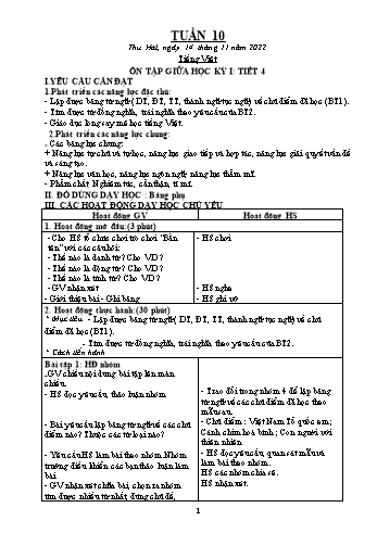 Kế hoạch bài dạy Khối 5 - Tuần 10 - Năm học 2022-2023 - Đặng Thị Quỳnh Nga