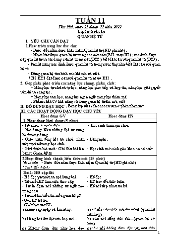 Kế hoạch bài dạy Khối 5 - Tuần 11 - Năm học 2022-2023 - Đặng Thị Quỳnh Nga