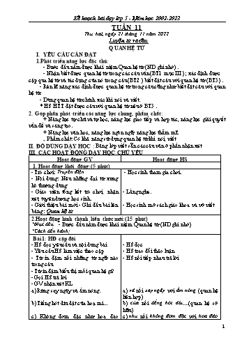 Kế hoạch bài dạy Khối 5 - Tuần 11 - Năm học 2022-2023 - Đậu Thị Thanh Huyền